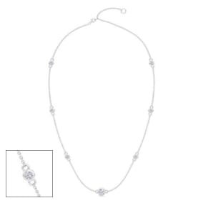 1 Carat Graduated Lab Grown Diamonds By The Yard Necklace In 14K White Gold, 18 Inches