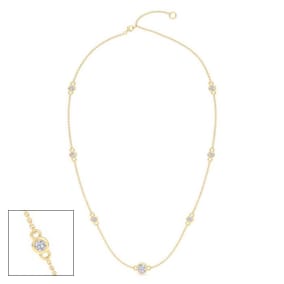 1 Carat Graduated Lab Grown Diamonds By The Yard Necklace In 14K Yellow Gold, 18 Inches