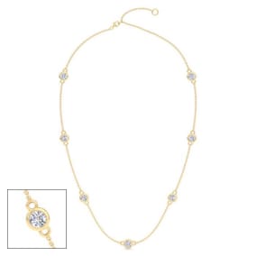 2 1/3 Carat Lab Grown Diamonds By The Yard Necklace In 14K Yellow Gold, 18 Inches