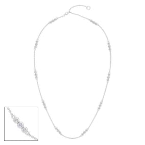 1 Carat Lab Grown Diamonds By The Yard Necklace In 14K White Gold, 18 Inches