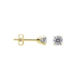 .10 Carat Lab Grown Diamond Stud Earrings in Yellow Gold, F-G color, VS2/SI1 clarity