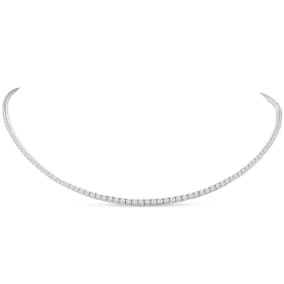 3 Carat Lab Grown Diamond Tennis Necklace In 14 Karat White Gold, 16 Inches - Choker