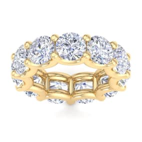 8 1/4 Carat Round Lab Grown Diamond Eternity Ring In 14 Karat Yellow Gold, Ring Size 4