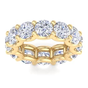 9 Carat Round Lab Grown Diamond Eternity Ring In 14 Karat Yellow Gold, Ring Size 5