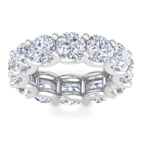 9 Carat Round Lab Grown Diamond Eternity Ring In Platinum, Ring Size 5
