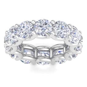 9 Carat Round Lab Grown Diamond Eternity Ring In Platinum, Ring Size 6.5