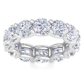 9 Carat Round Lab Grown Diamond Eternity Ring In Platinum, Ring Size 7