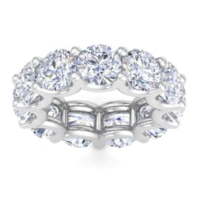11 Carat Round Lab Grown Diamond Eternity Ring In 14 Karat White Gold, Ring Size 4.5