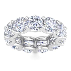 12 Carat Round Lab Grown Diamond Eternity Ring In 14 Karat White Gold, Ring Size 5.5
