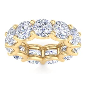 11 Carat Round Lab Grown Diamond Eternity Ring In 14 Karat Yellow Gold, Ring Size 5