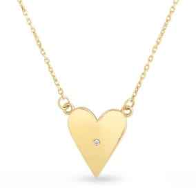Elongated Heart Necklace In 14 Karat Yellow Gold, 18 Inches