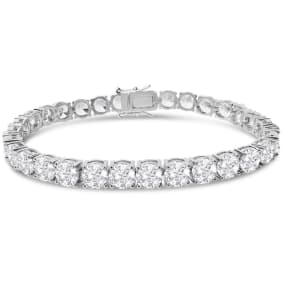 23 Carat Lab Grown Diamond Tennis Bracelet In 14 Karat White Gold - Each Diamond 3/4 Carat Each, 7 1/4 Inches