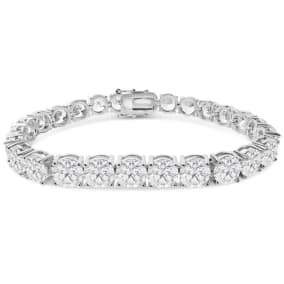 32 Carat Lab Grown Diamond Tennis Bracelet In 14 Karat White Gold - Each Diamond 1 1/4 Carat Each, 7 1/4 Inches