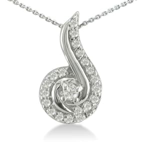 1/4ct Swirling Diamond Pendant in 10k White Gold