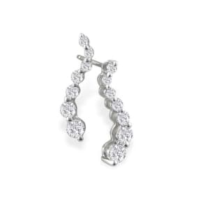 1ct Journey Diamond Earrings in 14k White Gold