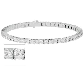 Previously Owned 5 Carat Moissanite Tennis Bracelet In 14 Karat White Gold, 7 Inches