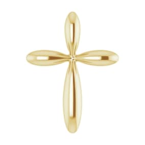 14 Karat Yellow Gold Cross Necklace, 17x13 mm