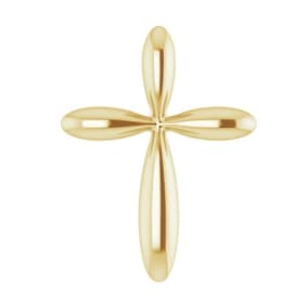 14 Karat Yellow Gold Cross Necklace, 14x11mm