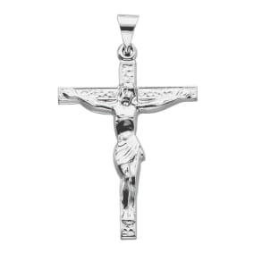 Sterling Silver Crucifix Necklace, 24x19mm