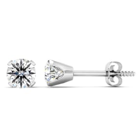 1/2 Carat Lab Grown Real Diamond Stud Earrings In White Gold