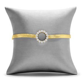 Previously Owned Circle Of Love White CZ Gemstone Bracelet, 7-8" 