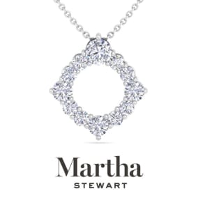 Martha Stewart 4 Carat Lab Grown Diamond Circle Necklace In 14K White Gold