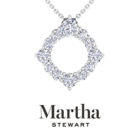Martha Stewart 4 Carat Lab Grown Diamond Circle Necklace In 14K White and Yellow Gold