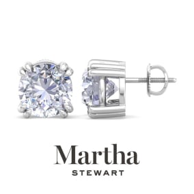 Martha Stewart 2 Carat Lab Grown Diamond Stud Earrings In 14 Karat White Gold
