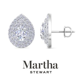 Martha Stewart 5 Carat Lab Grown Diamond Hoop Earrings In 14 Karat White and Yellow Gold