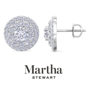 Martha Stewart 3 Carat Lab Grown Diamond Fancy Hoop Earrings In 14 Karat White and Yellow Gold
