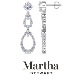 Martha Stewart 3 Carat Lab Grown Diamond Hoop Earrings In 14 Karat White and Yellow Gold
