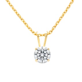 1/4 Carat Lab Grown Diamond Necklace in Yellow Gold with Free 18 Inch Chain