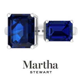 Martha Stewart 4 1/2 Carat Sapphire Two Stone Ring In Sterling Silver