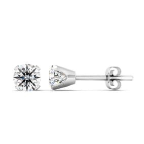 1 Carat Lab Grown Real Diamond Stud Earrings in White Gold Filled