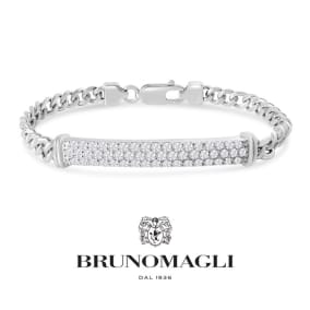 Bruno Magli Mens Giuseppe 1 1/2 Carat Lab Grown Diamond Bracelet In Sterling Silver, 8 Inches