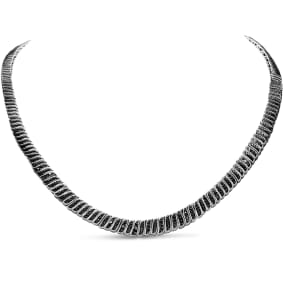 1 Carat Black Diamond Graduated Collar Necklace, 16 Inches.  Fantastic Diamond Cuff Necklace.  Blowout Of The Remaining Stock!