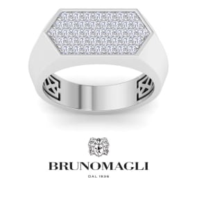 Bruno Magli Mens 1 Carat Lab Grown Diamond Cluster Ring In Sterling Silver