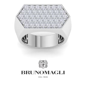 Bruno Magli Mens 2 Carat Lab Grown Diamond Cluster Ring In Sterling Silver