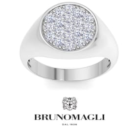 Bruno Magli Mens 1 Carat Round Lab Grown Diamond Cluster Ring In Sterling Silver