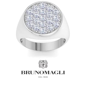 Bruno Magli Mens 2 Carat Round Lab Grown Diamond Cluster Ring In Sterling Silver