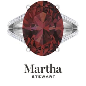 10 1/4ct Oval Gemstone and Lab Grown Diamond Ring
