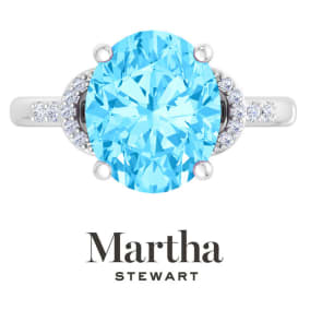 4 1/2ct Oval Gemstone and Lab Grown Diamond Ring