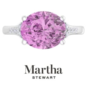 4 1/2ct Oval Gemstone and Lab Grown Diamond Ring