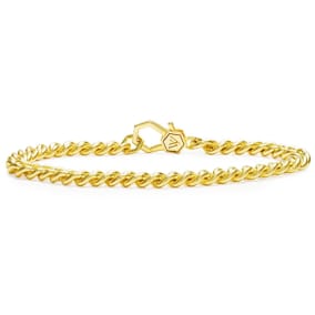 Previously Owned Designer Curb Link Bracelet In Heavy Gold Plated Sterling Silver, 8 Inches