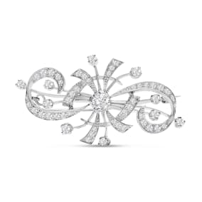 Previously Owned 3 Carat Diamond Brooch & Necklace In Platinum