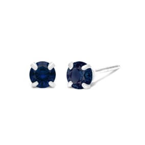 1/4 Carat Sapphire Stud Earrings In White Gold
