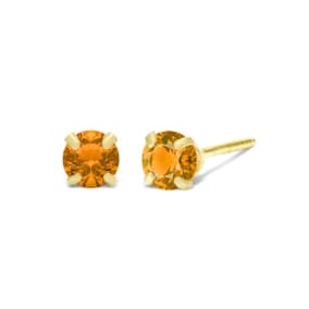 1/4 Carat Citrine Stud Earrings In Yellow Gold