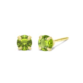 1/4 Carat Peridot Stud Earrings In Yellow Gold