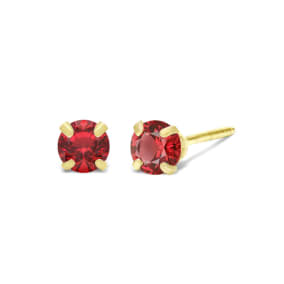 1/4 Carat Ruby Stud Earrings In Yellow Gold