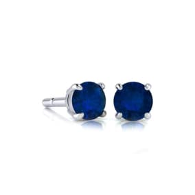 1 Carat Sapphire Stud Earrings In White Gold